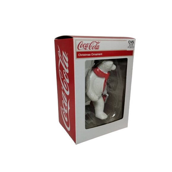 Coca Cola Polar Bear Mascot Coke 3 in Christmas Tree Ornament Holiday Kurt Adler - Picture 3 of 8